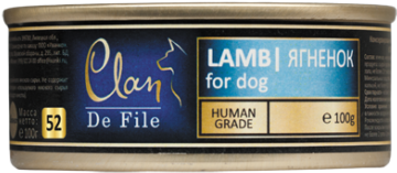 CLAN De File конс д/собак 100г Ягненок № 51