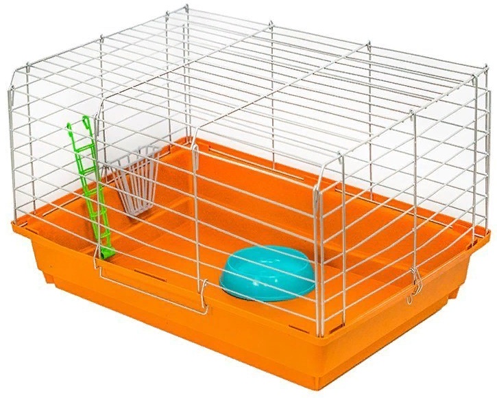 Клетка д/кроликов;м/свинок "ECO" серия "Роджер-2", складная, 58*40*38см, с наполнением, хром