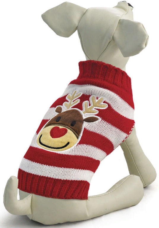 Свитер "Оленёнок" красно-белый