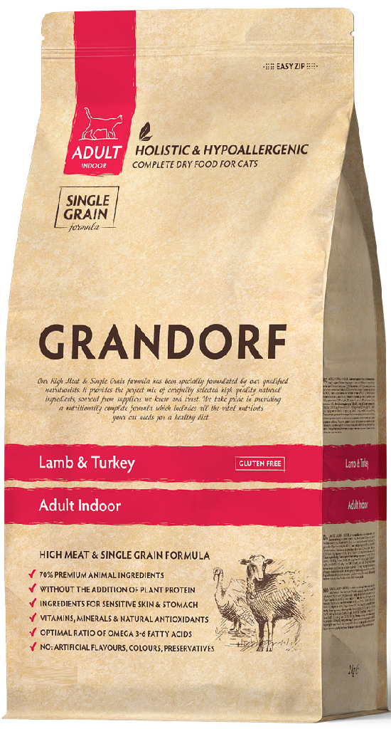GRANDORF Ягненок с индейкой для кошек*