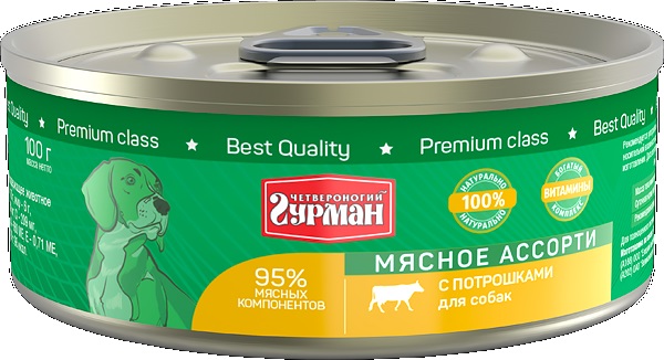 ЧГ Мясное ассорти для собак с Потрошками 100г