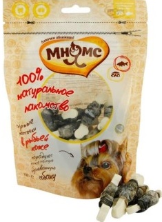 Мнямс лакомство д/собак сырные косточки в рыбьей коже 100г