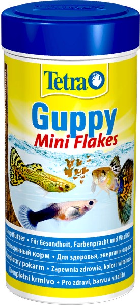TetraGuppy Mini Flakes корм в хлопьях для гуппи 250мл