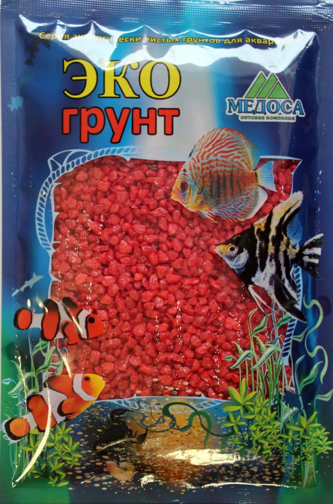 Цветная мраморная крошка 2-5мм КРАСНАЯ (блестящая) 3,5кг