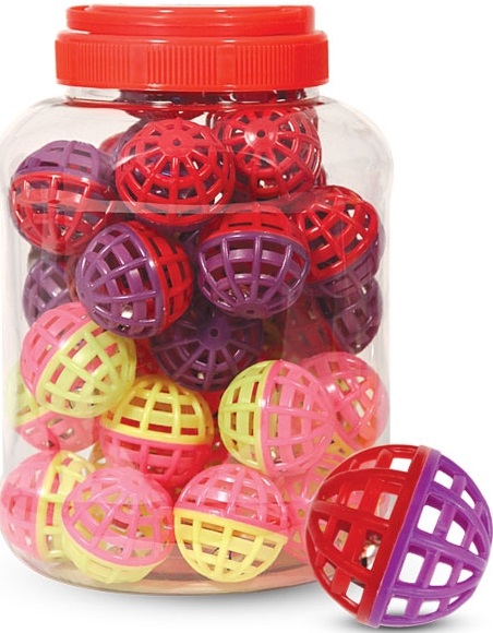 Игрушка для кошек "Мяч-погремушка", ассорти, d40мм