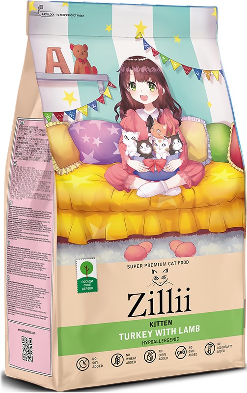 ZILLII Kitten корм для котят Индейка с Ягнёнком