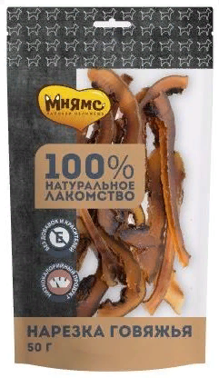 Мнямс лакомство для собак Нарезка говяжья 50г