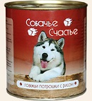 Собачье Счастье кон. д/с Говяжьи потрошки с рисом 750г