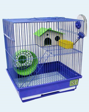 Клетка для грызунов, 2-этажная, укомплектованная 35*28*37см