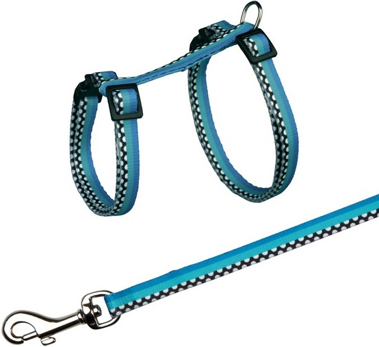 Шлейка с поводком для кошки Freshline Spot, нейлон, 27–45см/10мм, 1,20м