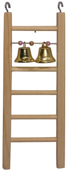 Лесенка деревянная большая с бусами и колокольчиком