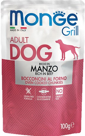 Monge Dog Grill пауч для собак с говядиной 100г