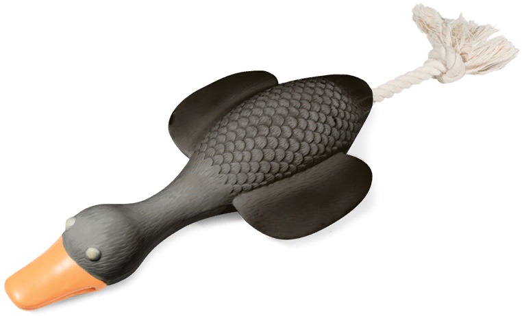 Игрушка для собак из латекса "Гусь с веревкой", 120/210мм