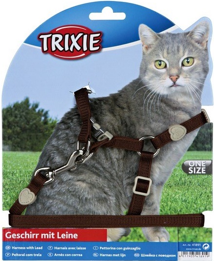 Шлейка с поводком для кошки "Premium", нейлон