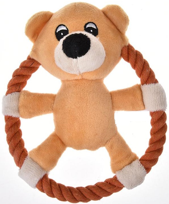 Игрушка для собак мягкая "Мишка-круг" 19*13см