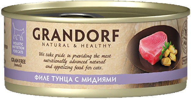 Грандорф конс. д/кошек Филе тунца/мидии 70г