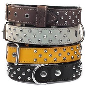 Ошейник 35 мм на фетре клепаный 68см