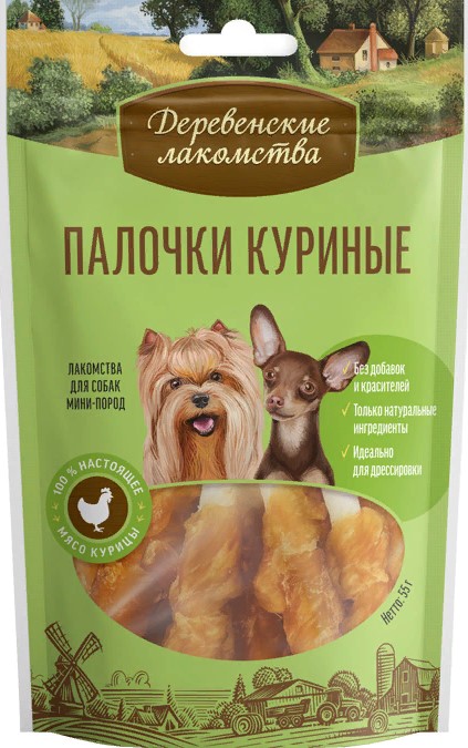 Деревенские лак-ва д/мини-пород Палочки куриные 55г
