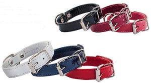 Ошейник кожаный «Брайт Комфорт» сложен вдвойне, прошитый 20мм, обхват 30-37см