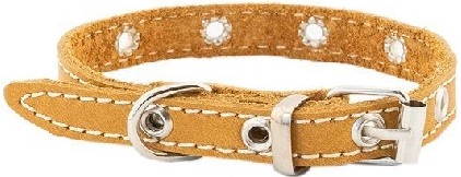 Ошейник кожаный ECO серия"ДРУГ" безразмерный простроченный