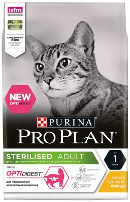 Проплан корм для кошек стерилизованных с курицей DELICATE DIGESTION