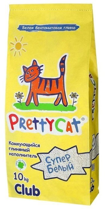 Наполнитель PrettyCat комкующийся Супер белый 10кг 