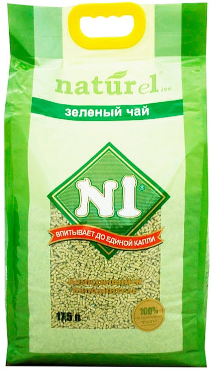 Наполнитель №1 Naturel зеленый чай древесный комкующийся 17,5л