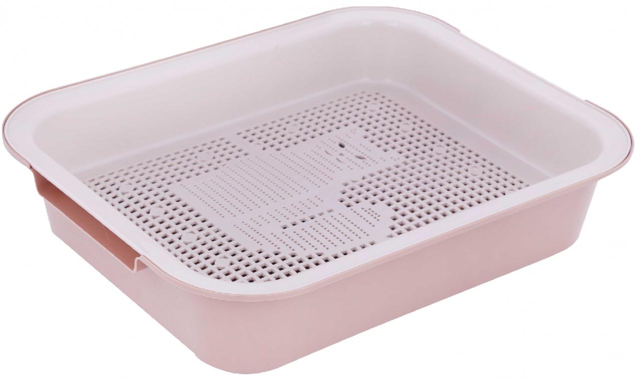 Лоток для кошек бежевый 380х315х80 мм