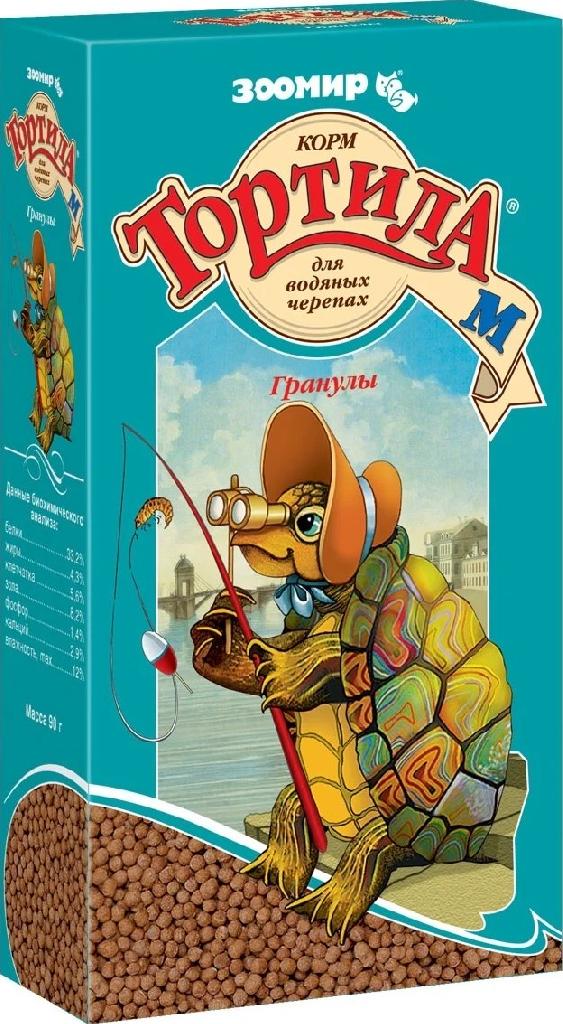 ЗООМИР ТОРТИЛА М гранулы -  гранулированный корм для водяных черепах 90г