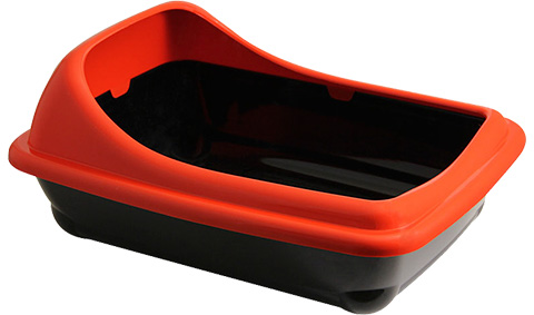 Туалет для кошек прямоугольный с ассиметричным бортом "Волна", 455*350*200мм