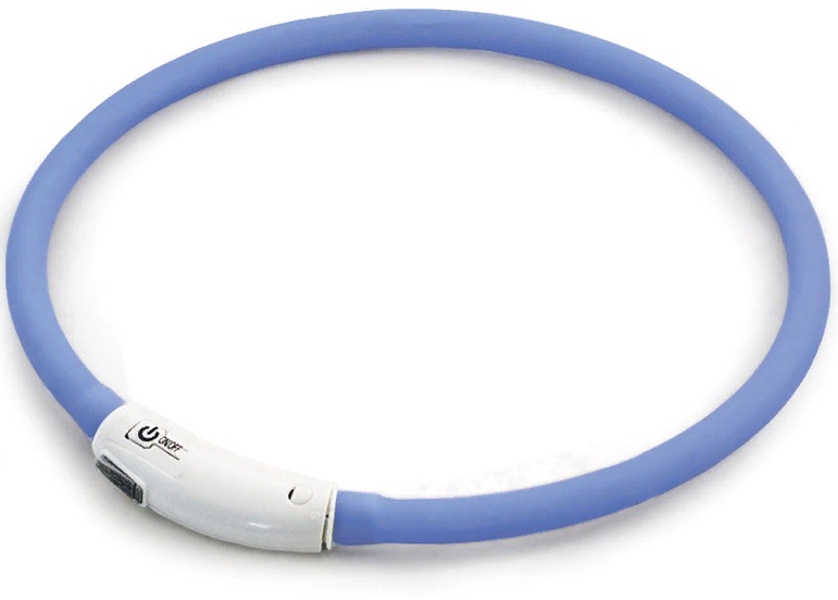 Ошейник светодиодный NIGHT CITY "Шнурок" S, синий, 10*500мм