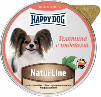 Хэппи Дог Natur Line Телятина с индейкой паштет 125г