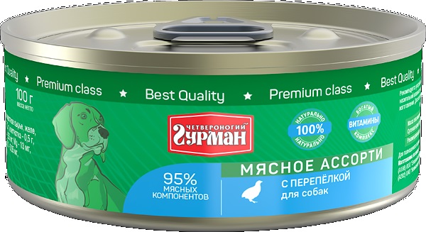 ЧГ Мясное ассорти для собак с Перепелкой 100г