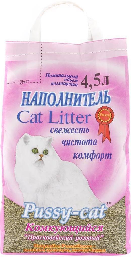 Наполнитель ПУСИ КЭТ комкующийся розовый 4,5л