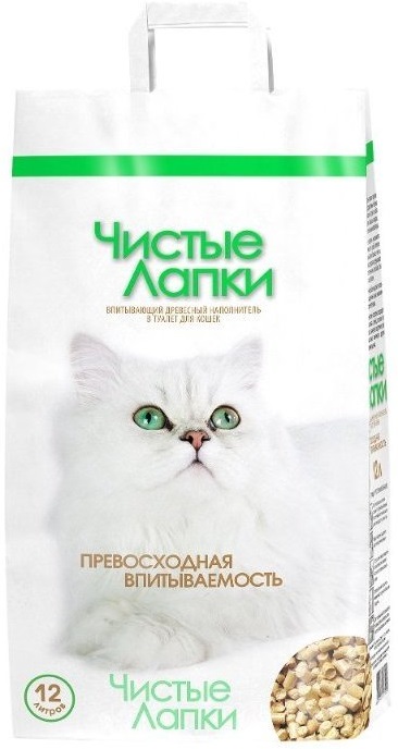 Наполнитель Чистые лапки д/кошек древесный 12л