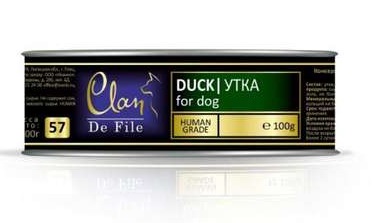 CLAN De File конс. д/собак 100 г Утка № 57