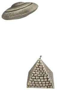 Грот парящий НЛО с пирамидой 105*105*40мм