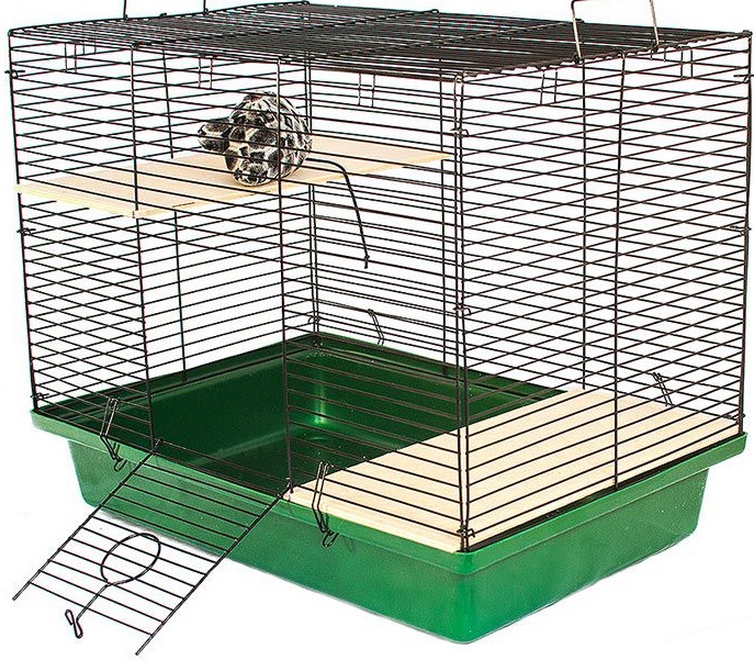 Клетка для шиншилл 2 этажа, разборная, в коробке, 58см*40см*h48см
