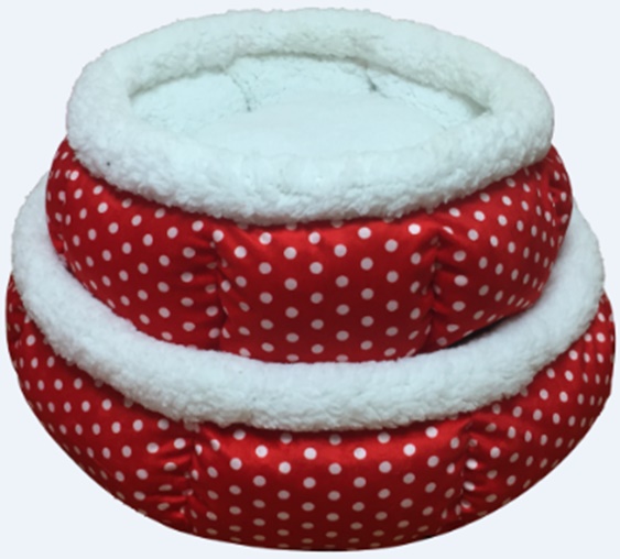 Лежанка "Конфети", красная в горошек