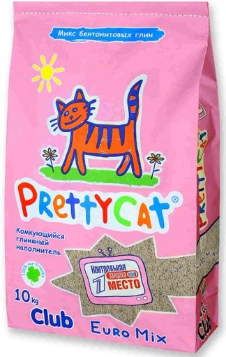 Наполнитель PrettyCat комкующийся Euro Mix 10кг