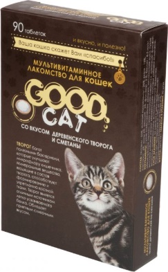 GOOD CAT Мультивитаминное лак-во для Кошек со вкусом "ТВОРОГА И СМЕТАНЫ" 90таб