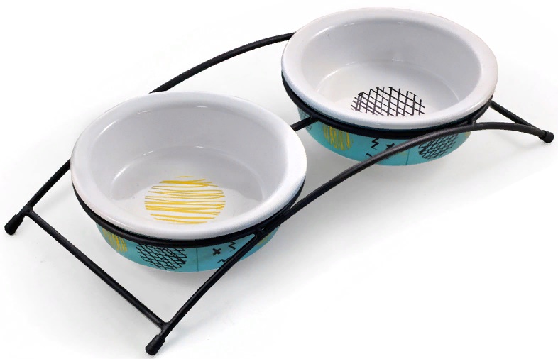 Миска керамическая на подставке "Глазурь", 2*0,12л