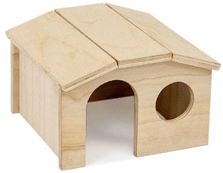 Домик д/мелк грызунов ЕСО модель "Сарай" деревянный 13*13*9см