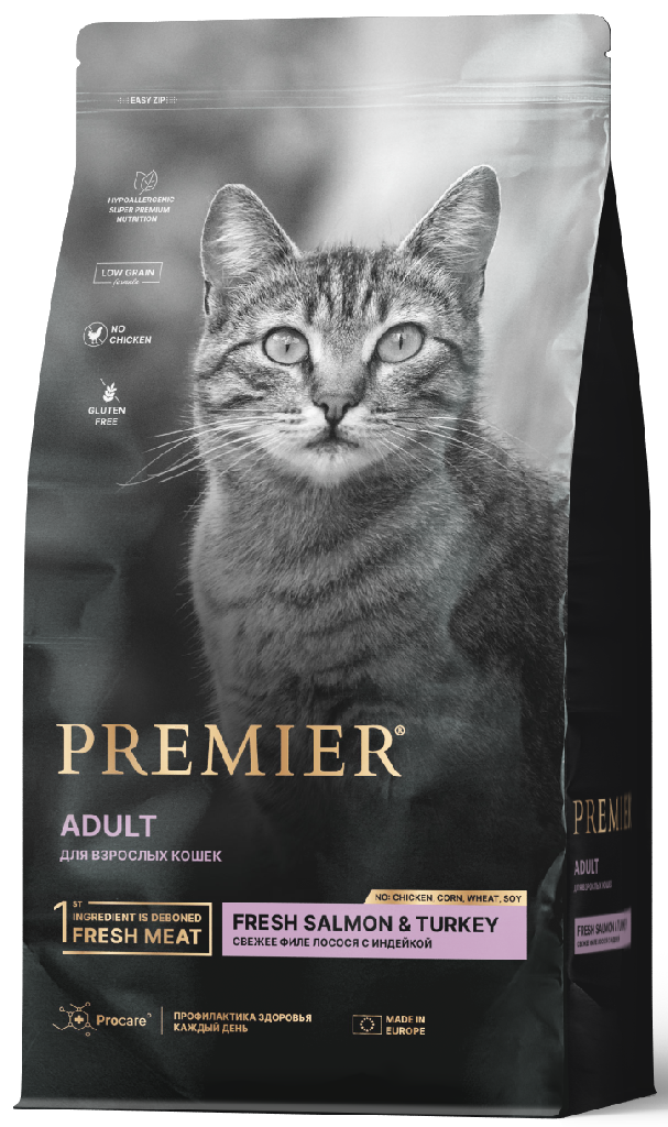 Premier для взрослых кошек Лосось с индейкой*