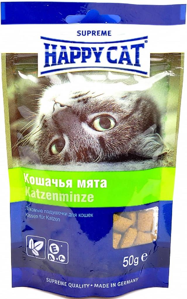 Хэппи Кэт Лакомые подушечки Кошачья Мята 50г