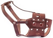 Намордник кожаный вырубной №6, застежка-ошейник, цвета в ассортименте