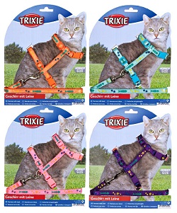 Шлейка с поводком д/к с рисунком.нейлон. 22-36см/10мм 1,2м