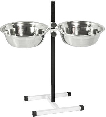 Кормушка "Домино" 30см, 2*0,5л. D16см, миска цилиндр. металл, разборная в коробке (ТМ "ECO")