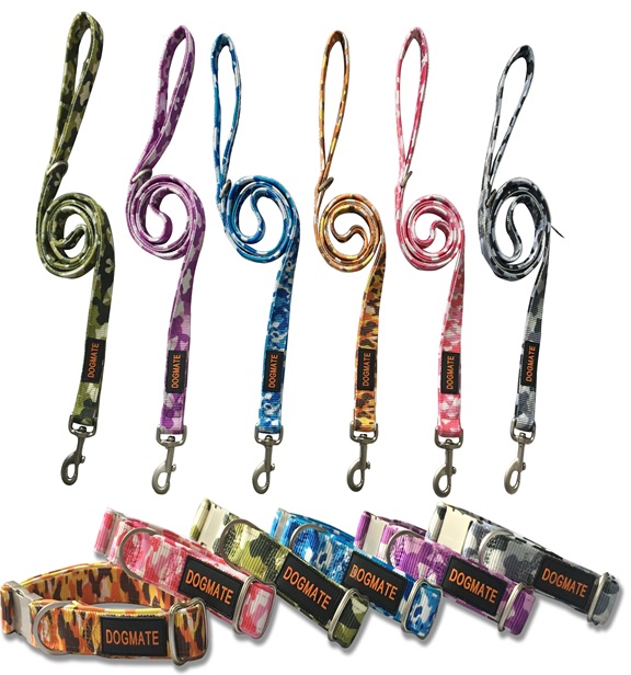 Ошейник с поводком для собак DogMate (узор)
