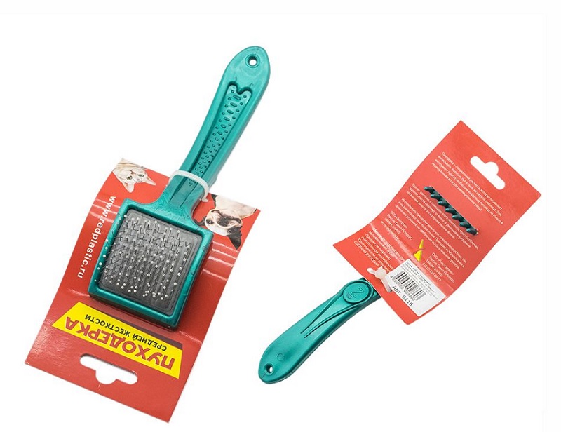 Пуходерка пластмас. средн с каплей сред. жестк. на подлож. (6,5*5,5см)